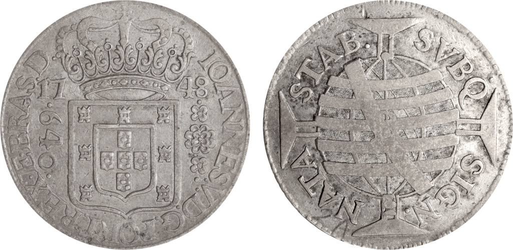 Imagem da data 1748 - IOANNES • V • D • G • PORT • REX • E • BRAS • D •