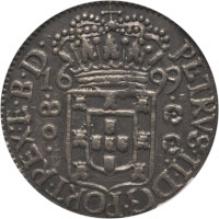 Variante 1699 2 Florões 80 Réis D. Pedro II