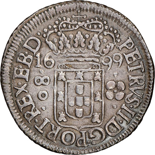 Variante 1699 1 Florão Diversas Legendas 80 Réis D. Pedro II