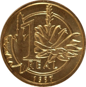 Variante Bronze sobre aço disco pequeno 1 Real 