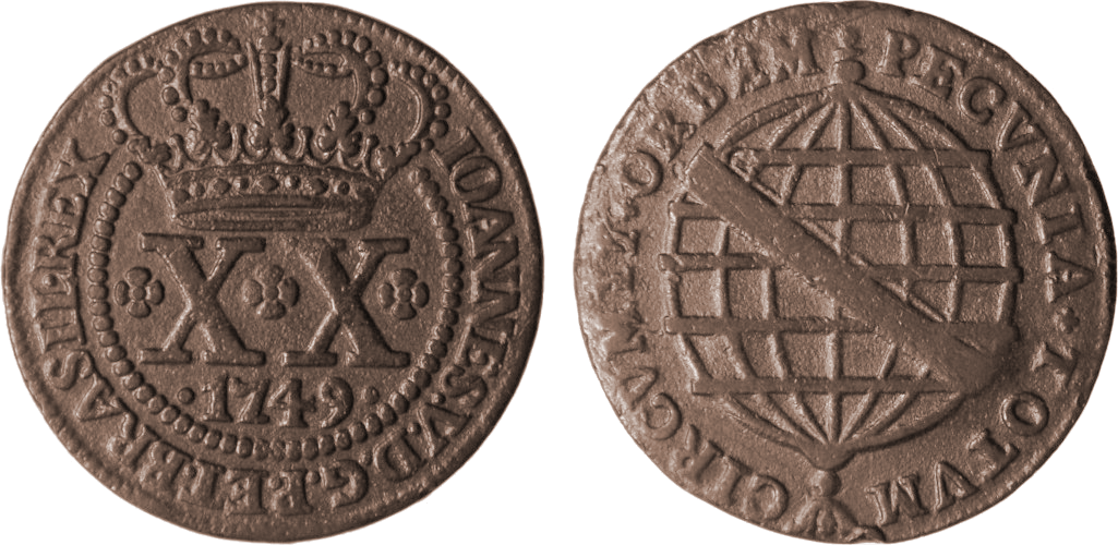Imagem da data 1749 - 48 pérolas - Reverso com cruzetas