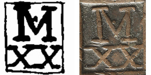 Variante Tipo 4 20 Réis D. Pedro II