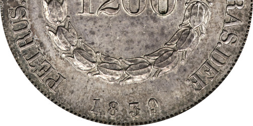Falsa 1839 Restrike 1200 Réis D. Pedro II
