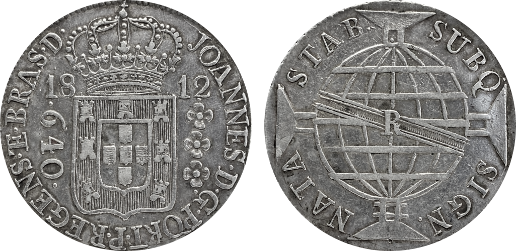 Imagem da data 1812 - E • BRAS • D • - Valor e florões com pontos.