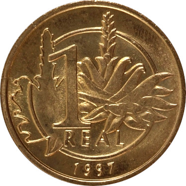 Variante Bronze sobre aço disco grande 1 Real 