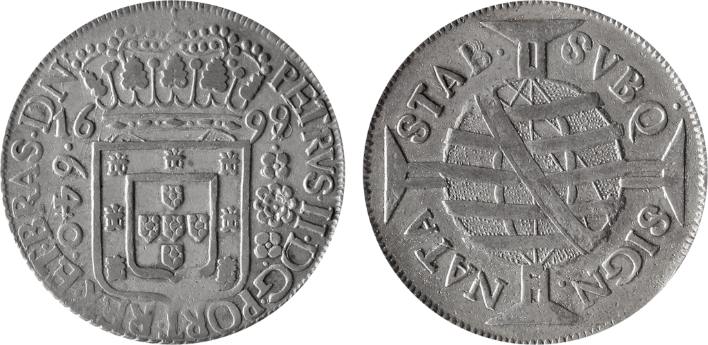 Imagem da data 1699/8 - Florões com pontos em cima e embaixo.