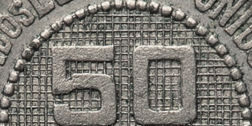 Variante Fundo xadrez vertical 50 Réis 