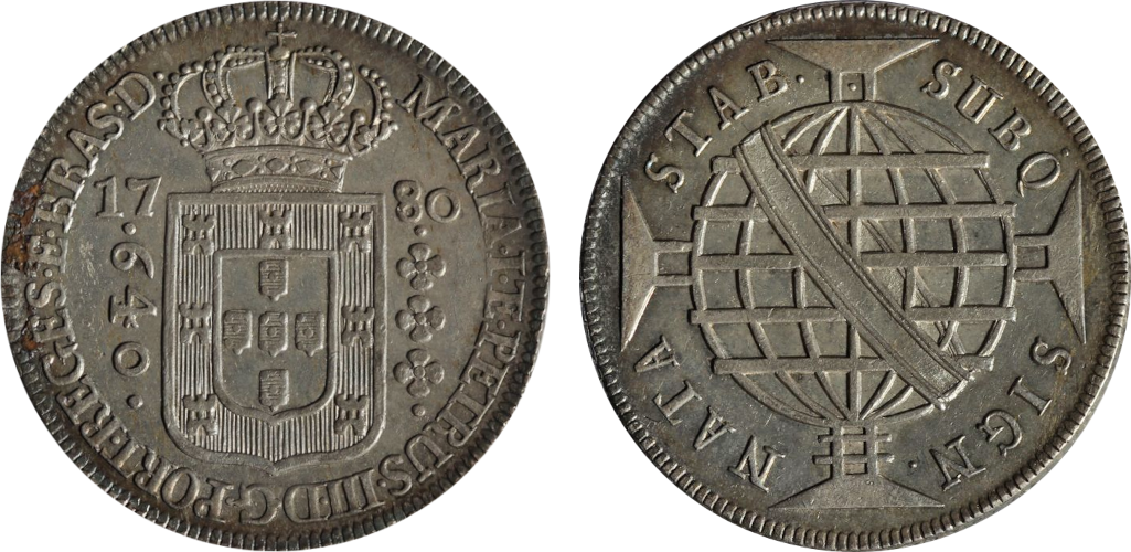 Maria I e Pedro III 640 Réis