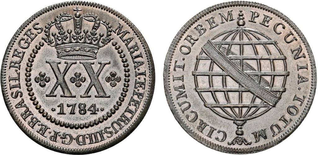 Maria I e Pedro III 20 Réis