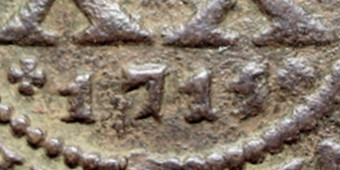 Variante 1715 Data entre Cruzetas 20 Réis D. João V