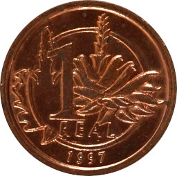 Variante Cobre sobre aço disco pequeno 1 Real 