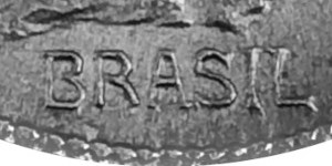 Variante BRASIL Corrigido B>R 1000 Réis 
