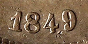 Variante 1849 data não emendada 500 Réis D. Pedro II