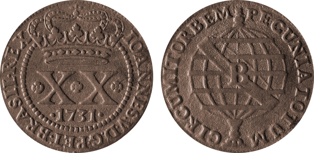 Imagem da data 1731 - 52 pérolas - PECUNIA Reverso sem pontuação