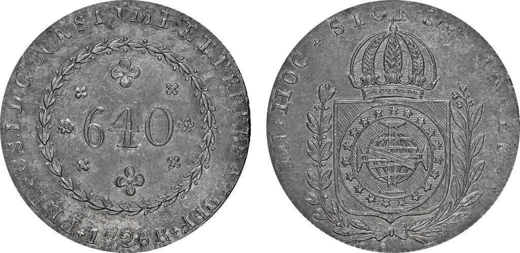 Imagem da data 1826 - 28 tulipas - Escudo de 19 estrelas.