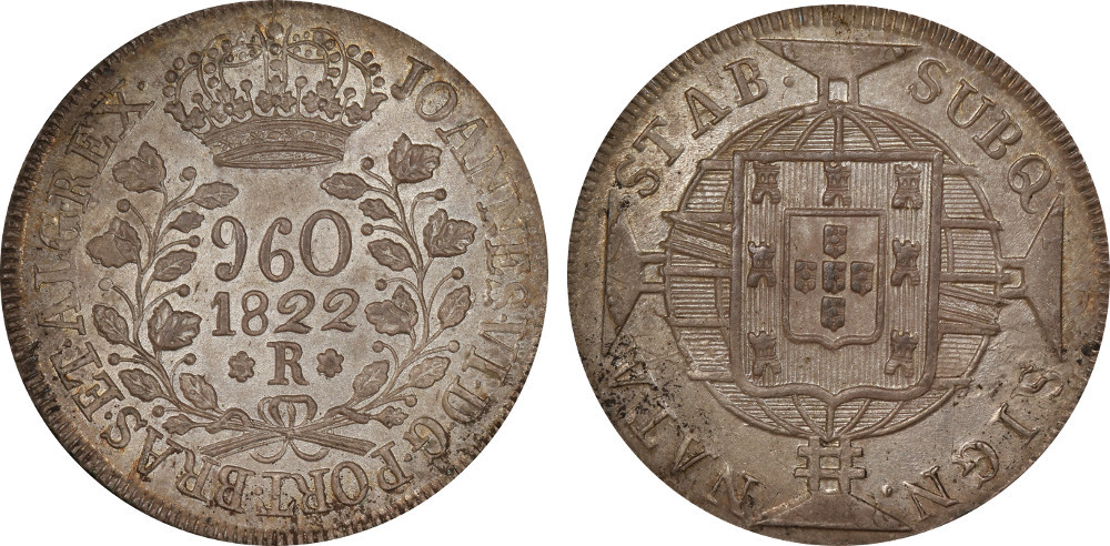960 Réis Rio Prata Série Patacas 960 Réis Rio 1818 1819 1820 1821 1822 