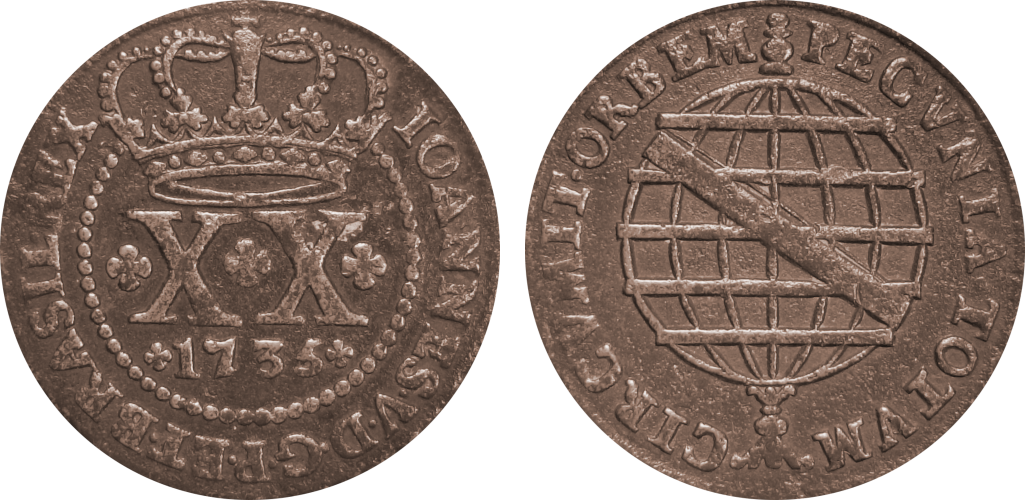 Imagem da data 1735 - 45 pérolas - Data entre florões