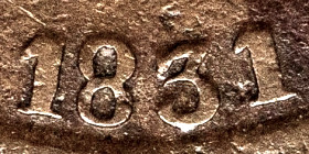 Variante 1831 80 Réis D. Pedro I