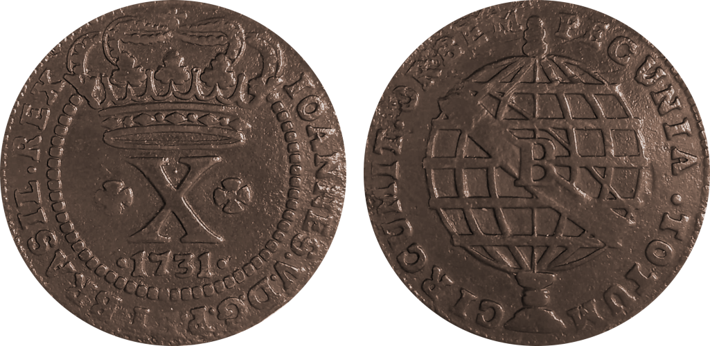 Imagem da data 1731 - 49 pérolas - PECUNIA emendado de PECVNIA