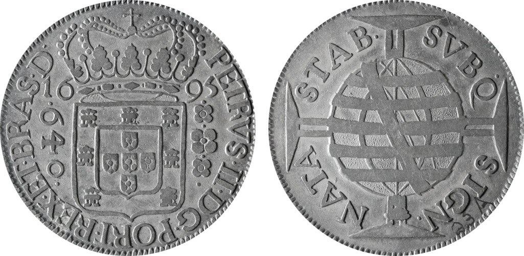 Imagem da data 1695 – PETRVS • II • DG • PORT • REX • ET • BRAS • D •