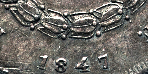 Variante 1847 Grinalda Relevo Baixo 400 Réis D. Pedro II