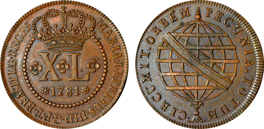 Maria I e Pedro III 40 Réis