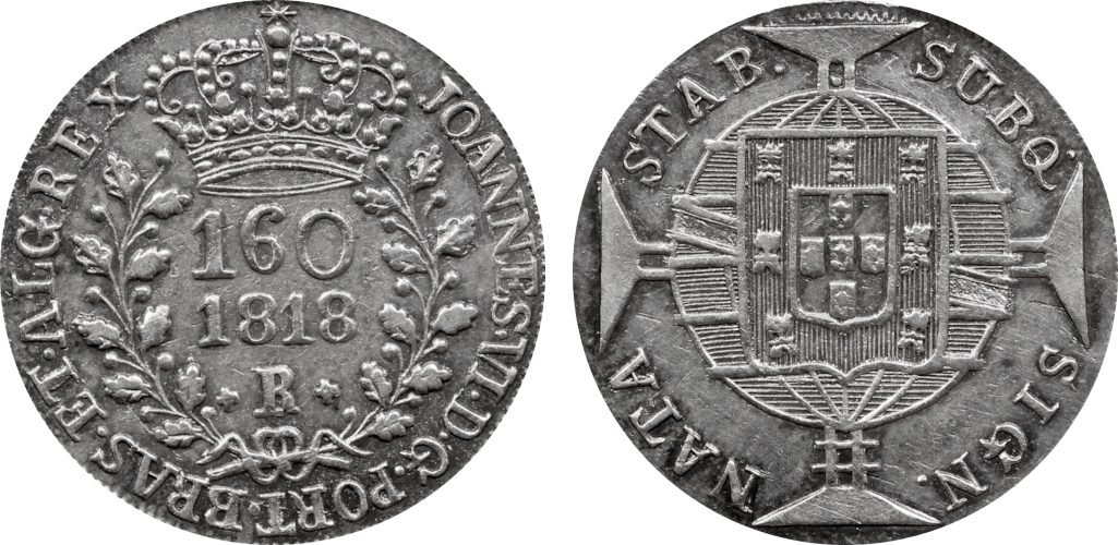 Imagem da data 1818 - REX - Coroa com caracóis.