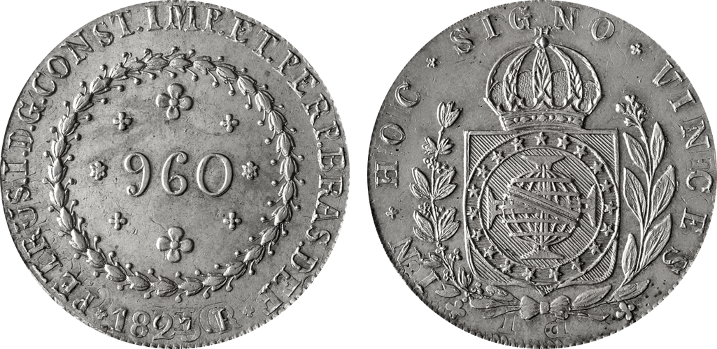 Imagem da data 1823 - 30 tulipas - Cruzetas grandes no reverso.