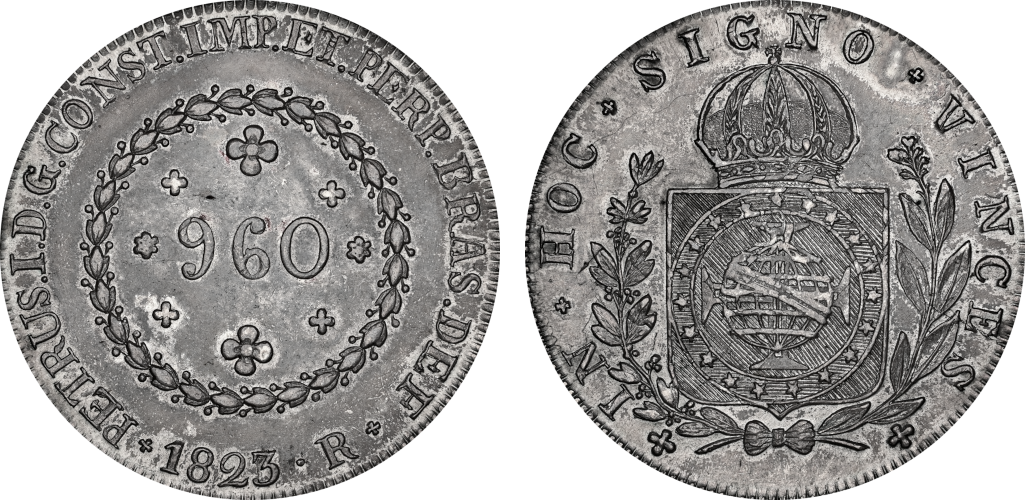 Imagem da data 1823 - 28 tulipas - Cruzetas grandes no reverso.