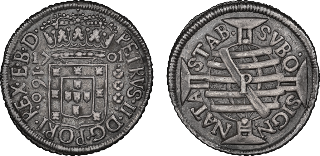 Imagem da data 1701 – 3 Florões PORT • REX • E • B • D •