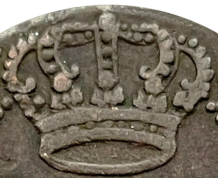 Variante 1818 Coroa com caracóis 20 Réis D. João PR