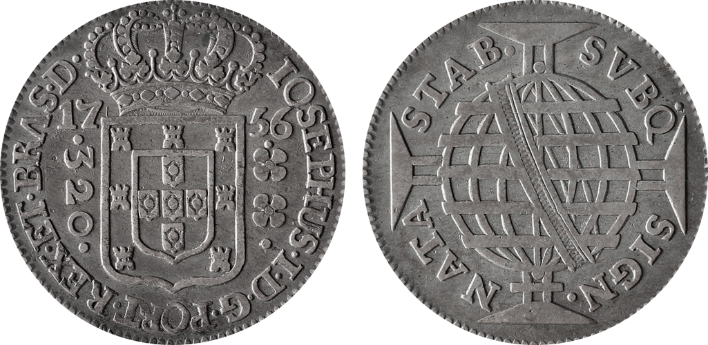 Imagem da data 1756 - IOSEPHUS / SVBQ - A de BRAS é V invertido.