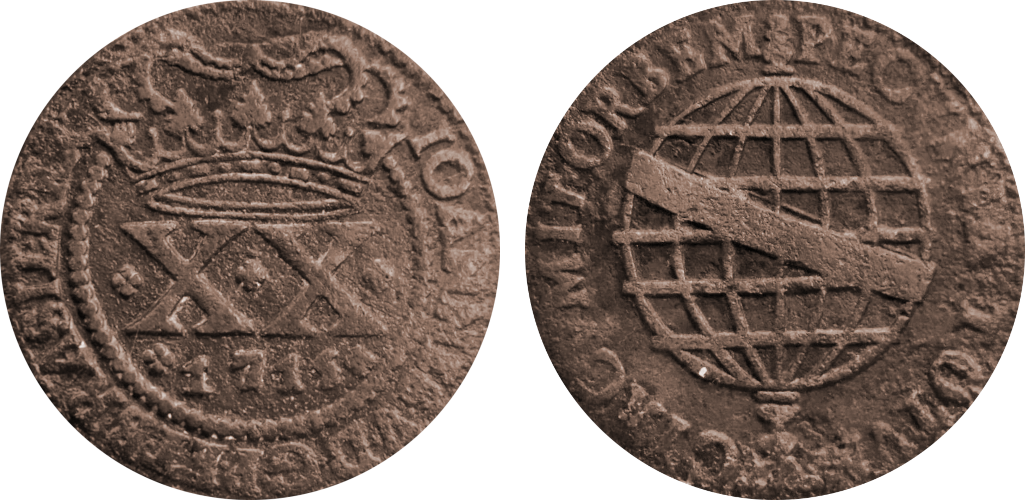 Imagem da data 1715 - 50 pérolas - Data entre cruzetas e valor com 3 cruzetas